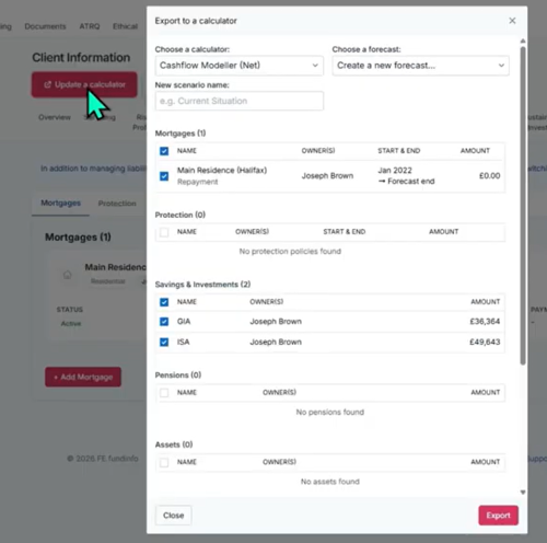 Create a gross cashflow in FE CashCalc