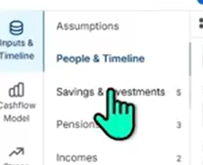 Add pots, pensions, income and expenses
