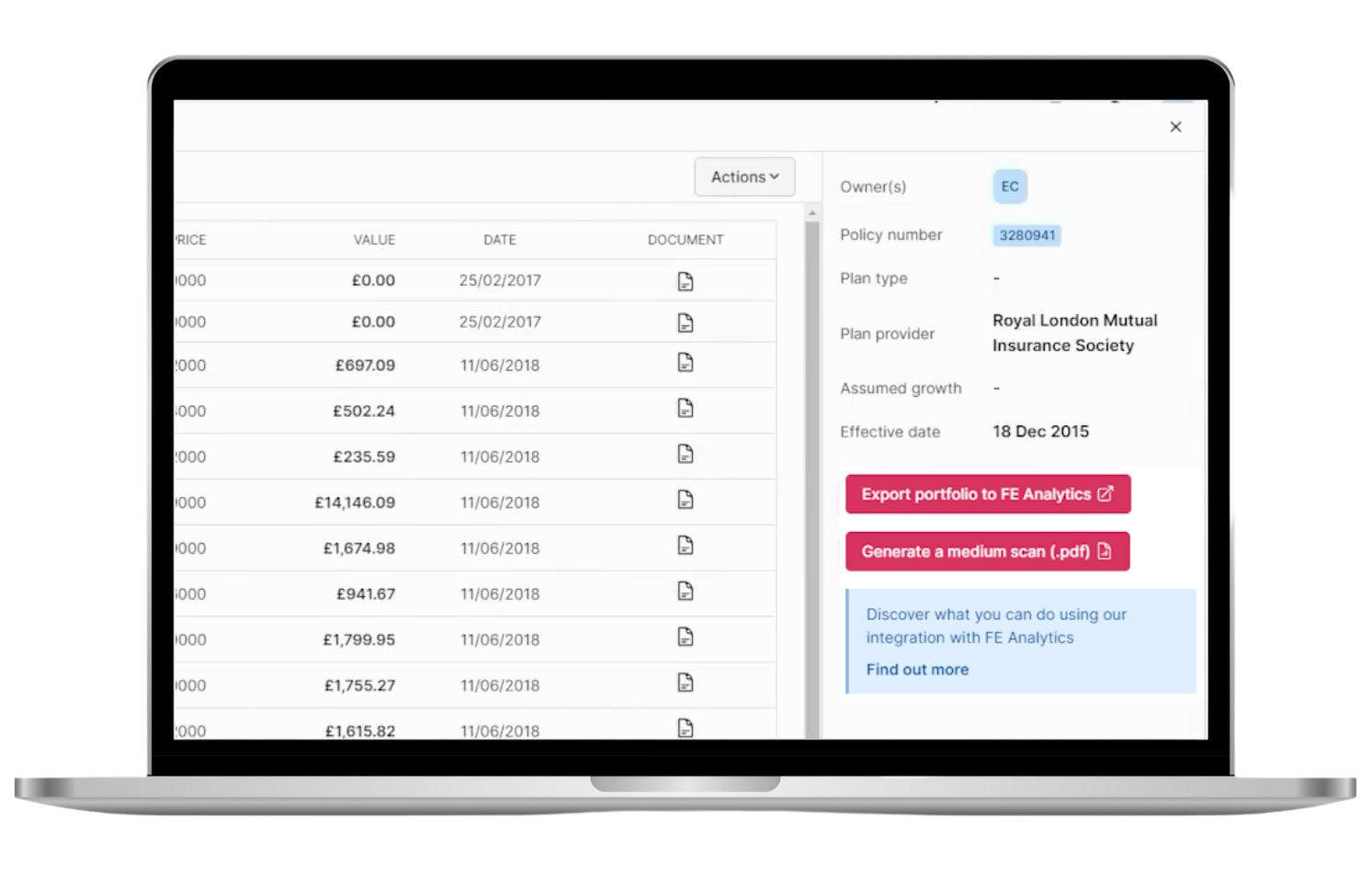 FE CashCalc FE Analytics