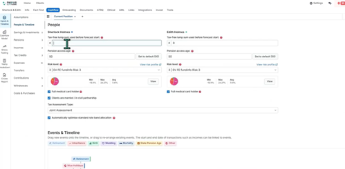 Record client and tax status